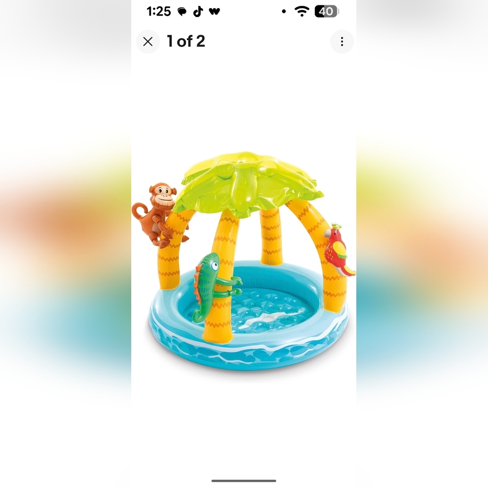 Intex 58417EP Tropical Island Baby Toddler Pool 40" x 34" Inflatable New Sealed